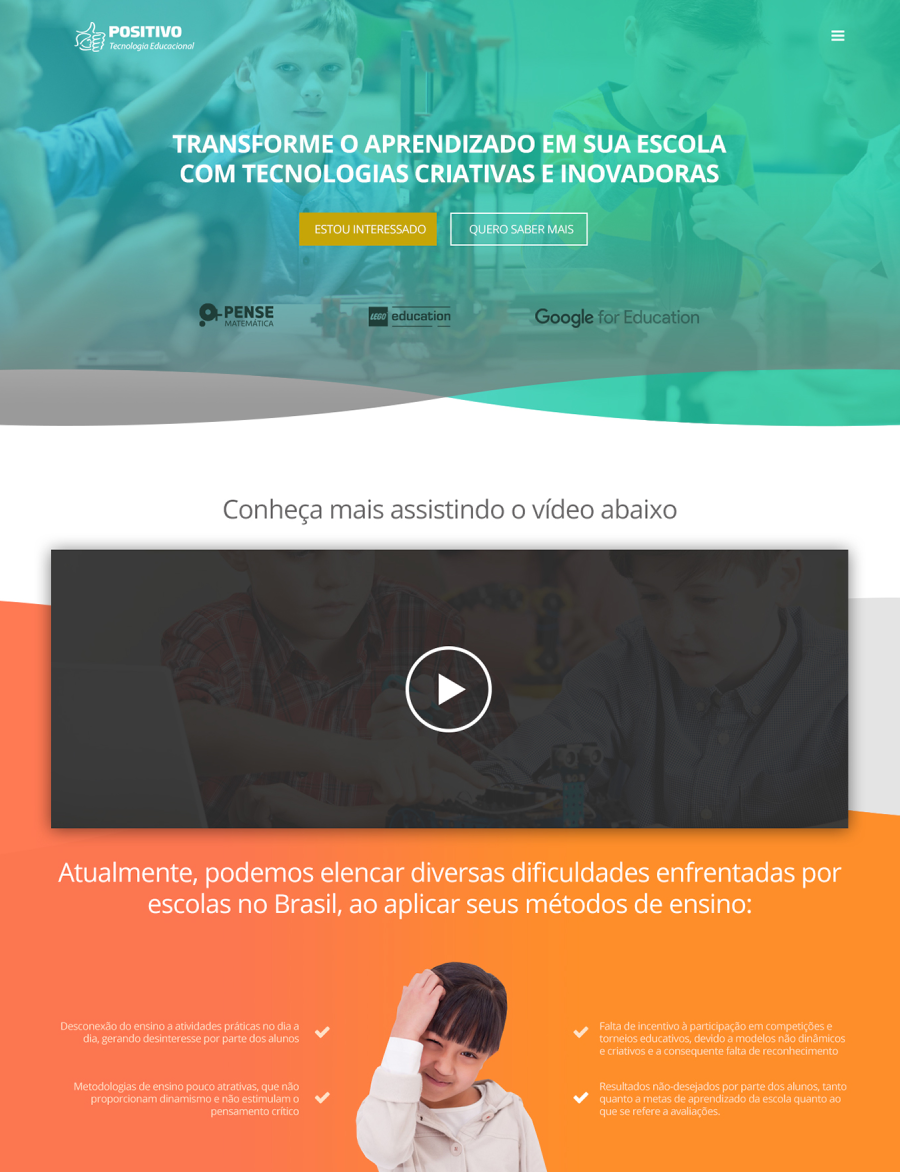 Landing Page - Positivo Educação